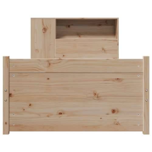 Krevet s regalom za knjige bez madraca 90x200 cm od borovine - Prirodna 90 x 200 cm Cijena