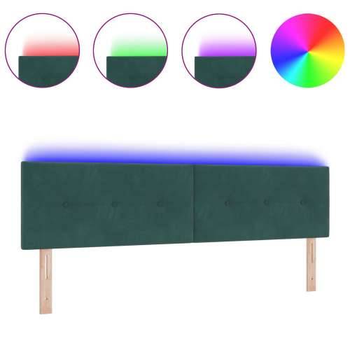 LED Uzglavlje s gumbima Tamnozelena 90 cm Baršun Cijena