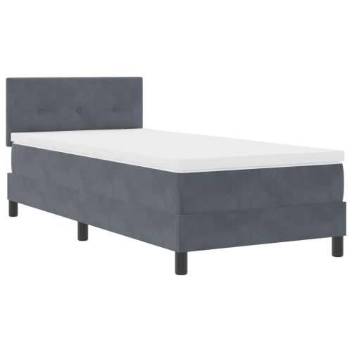 Box Spring Krevet s Madracem Tamno Siva 90x200 cm Baršun Cijena