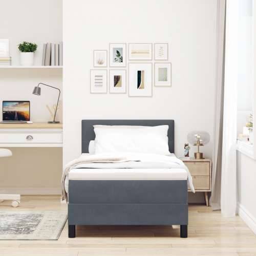Box Spring Krevet s Madracem Tamno Siva 90x200 cm Baršun Cijena