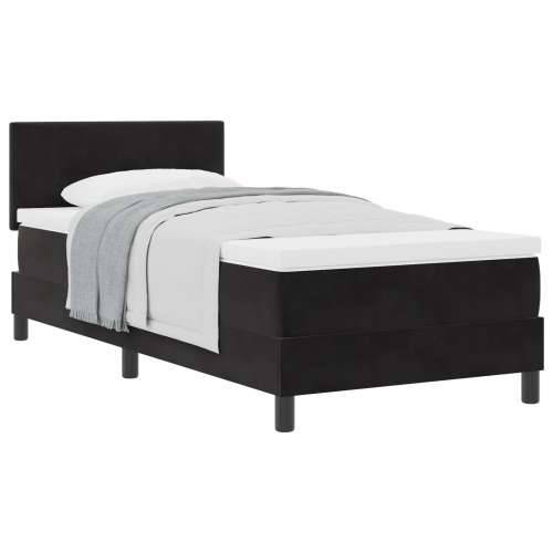 Box Spring Krevet s Madracem Crni 90x200 cm Baršun Cijena
