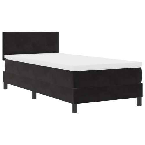 Box Spring Krevet s Madracem Crni 90x200 cm Baršun Cijena