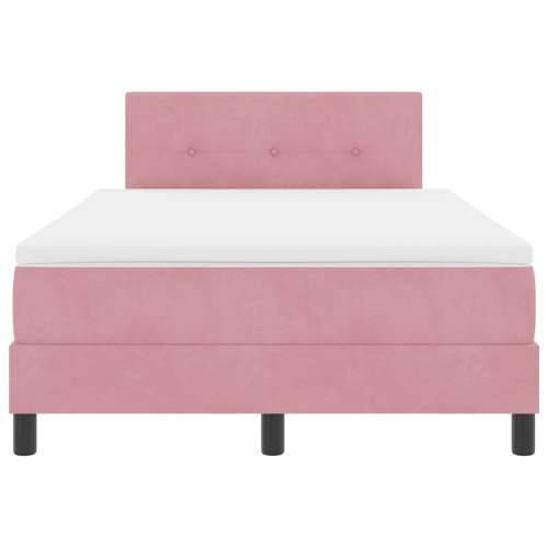 Box Spring Krevet s Madracem Ružičasta 120x200 cm Baršun Cijena