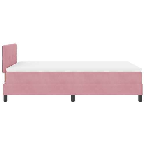 Box Spring Krevet s Madracem Ružičasta 120x200 cm Baršun Cijena