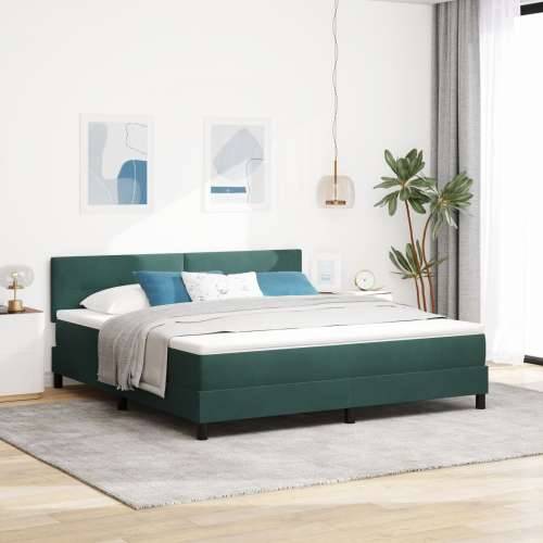 Box Spring Krevet s Madracem Tamno Zelena Super King Baršun Cijena
