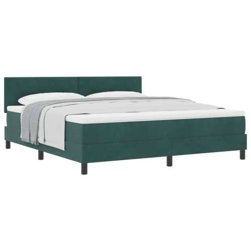 Box Spring Krevet s Madracem Tamno Zelena Super King Baršun Cijena