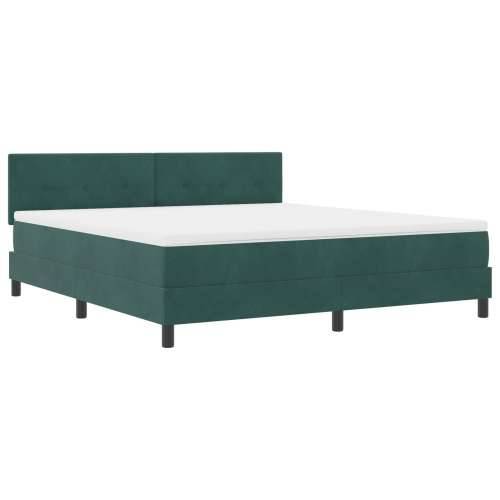 Box Spring Krevet s Madracem Tamno Zelena Super King Baršun Cijena