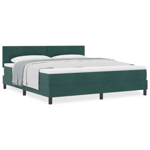 Box Spring Krevet s Madracem Tamno Zelena Super King Baršun Cijena