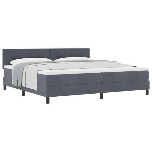 Box Spring Krevet s Madracem Tamno Siva 200x200 cm Baršun Cijena