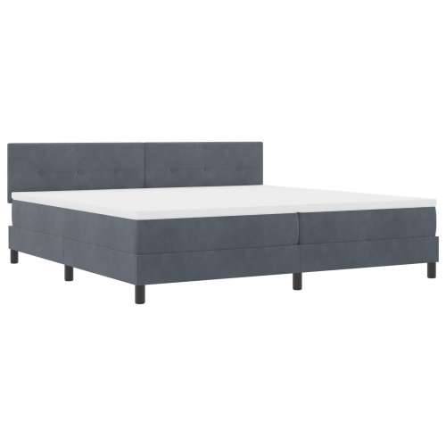 Box Spring Krevet s Madracem Tamno Siva 200x200 cm Baršun Cijena