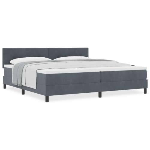 Box Spring Krevet s Madracem Tamno Siva 200x200 cm Baršun Cijena
