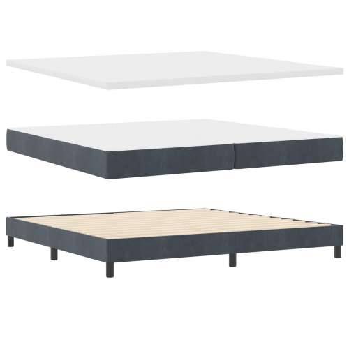 Box Spring Krevet s Madracem Tamno Siva 200x200 cm Baršun Cijena