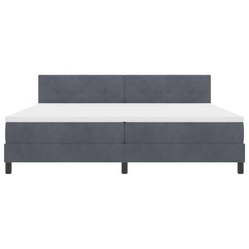 Box Spring Krevet s Madracem Tamno Siva 200x200 cm Baršun Cijena