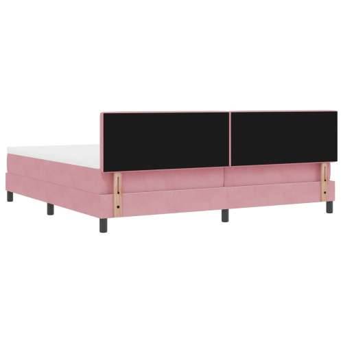 Box Spring Krevet s Madracem Ružičasta 200x200 cm Baršun Cijena