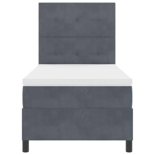 Box Spring Krevet s Madracem Tamno Siva 90x200 cm Baršun Cijena