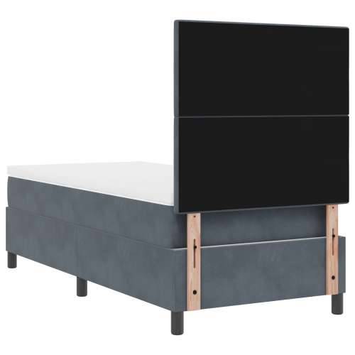 Box Spring Krevet s Madracem Tamno Siva 90x200 cm Baršun Cijena