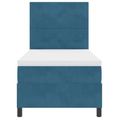 Box Spring Krevet s Madracem Tamno Plavi 100x200 cm Baršun Cijena