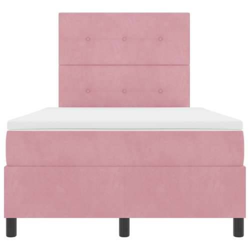 Box Spring Krevet s Madracem Ružičasti 120x200 cm Baršun Cijena