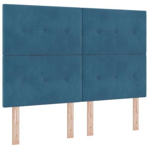 Box Spring Krevet s Madracem Tamnoplave Boje 140x190 cm Baršun Cijena