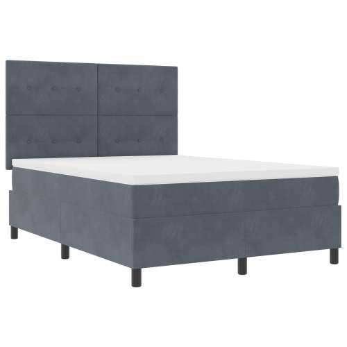 Box Spring Krevet s Dušekom Tamno Siva 140x200 cm Baršun Cijena