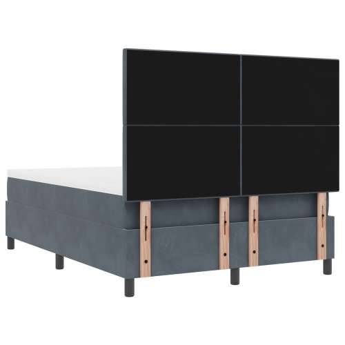 Box Spring Krevet s Dušekom Tamno Siva 140x200 cm Baršun Cijena