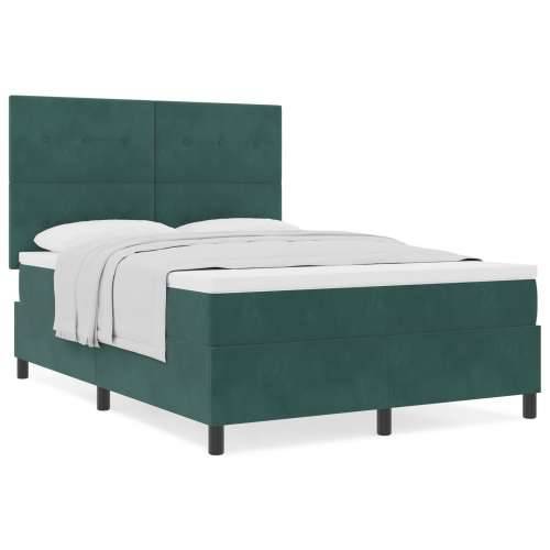 Box Spring Krevet s Madracem Tamnozelena 140x200 cm Baršun Cijena