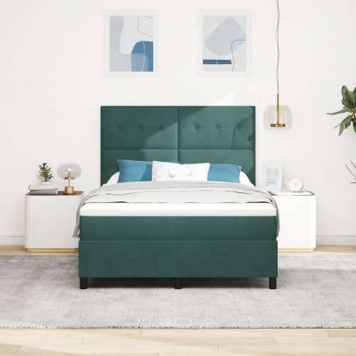 Box Spring Krevet s Madracem Tamnozelena 140x200 cm Baršun Cijena