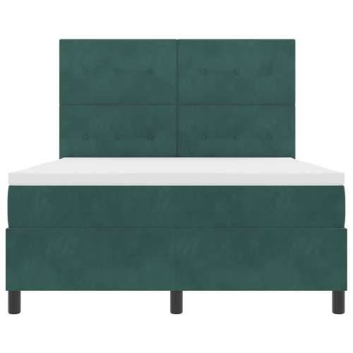 Box Spring Krevet s Madracem Tamnozelena 140x200 cm Baršun Cijena