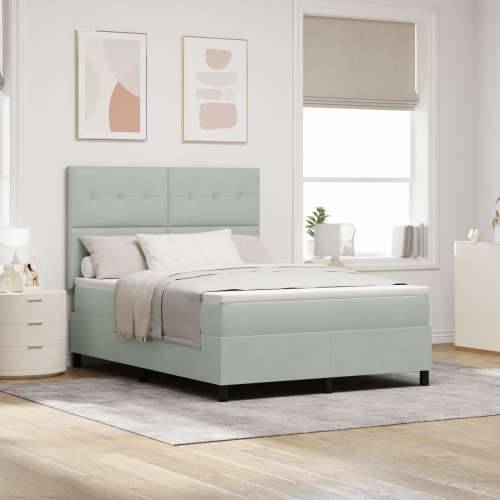 Box Spring Krevet s Madracem Svjetlosiva 160x200 cm Baršun Cijena