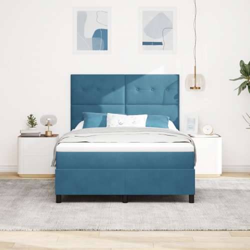 Box Spring Krevet s Madracem Tamnoplava 160x200 cm Baršun Cijena