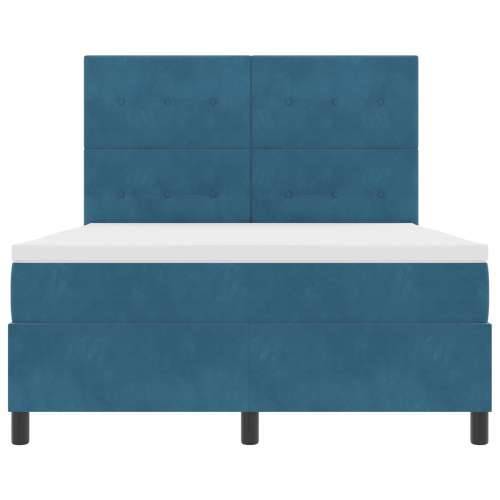 Box Spring Krevet s Madracem Tamnoplava 160x200 cm Baršun Cijena