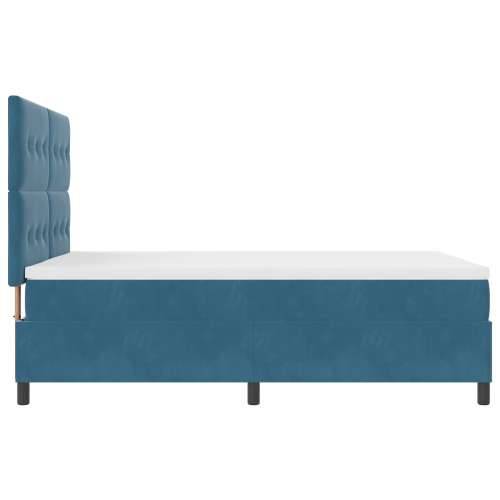 Box Spring Krevet s Madracem Tamnoplava 160x200 cm Baršun Cijena