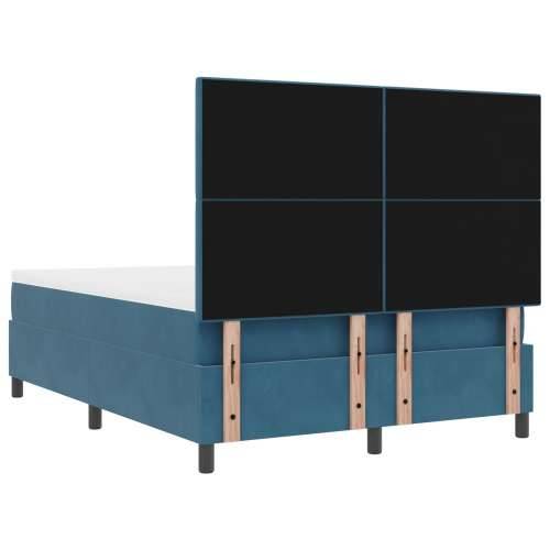 Box Spring Krevet s Madracem Tamnoplava 160x200 cm Baršun Cijena