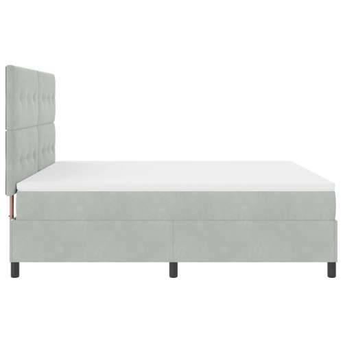 Box Spring Krevet s Madracem Svjetlosiva Super King Baršun Cijena
