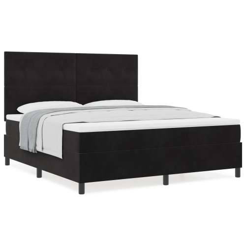 Box Spring Krevet s Madracem Crni Super King Baršun Cijena