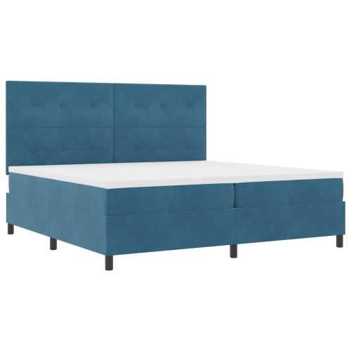 Box Spring Krevet s Madracem Tamno Plava 200x200 cm Baršun Cijena