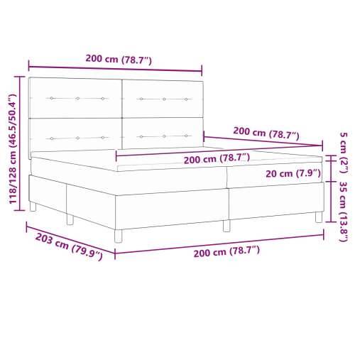 Box Spring Krevet s Madracem Tamno Plava 200x200 cm Baršun Cijena