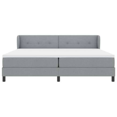 Krevet s uzglavljem i madracem Svjetlosiva 200x200 cm Tkanina Cijena