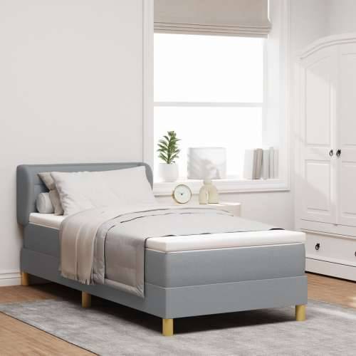 Box Spring Krevet s Madracem Svjetlosiva 90x200 cm Tkanina Cijena