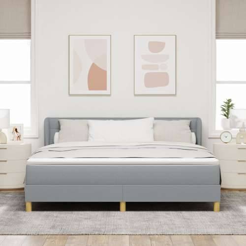 Krevet s uzglavljem i madracem svjetlosive boje 180x200 cm, tkanina Cijena