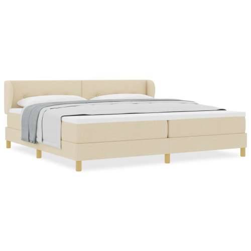 Krevet s podlogom i madracem Krem 200x200 cm Tkanina Cijena