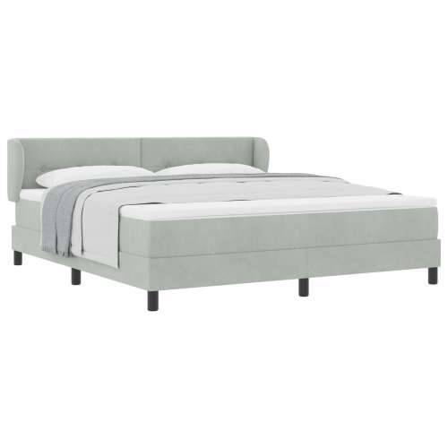 Box Spring Krevet s Madracem Svjetlosiva 180x200 cm Baršun Cijena