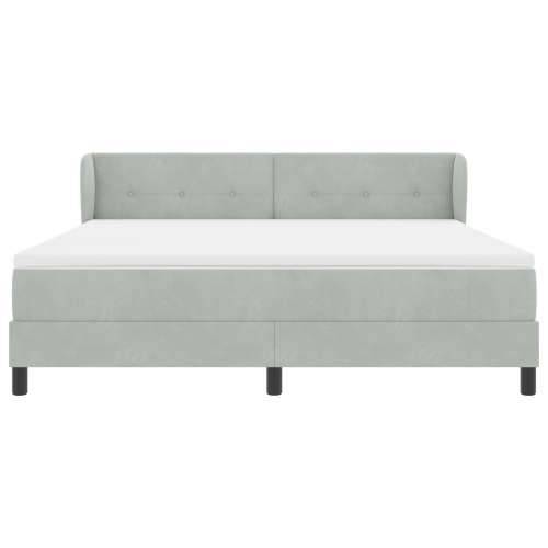 Box Spring Krevet s Madracem Svjetlosiva 180x200 cm Baršun Cijena