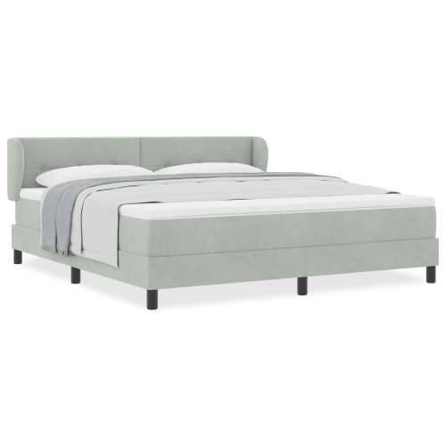 Box Spring Krevet s Madracem Svjetlosiva 180x200 cm Baršun Cijena
