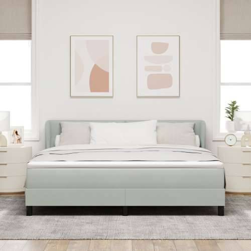 Box Spring Krevet s Madracem Svjetlosiva 180x200 cm Baršun Cijena