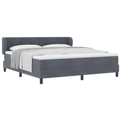 Box Spring krevet s madracem tamno sivi 180x200 cm baršun Cijena
