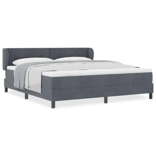 Box Spring krevet s madracem tamno sivi 180x200 cm baršun Cijena