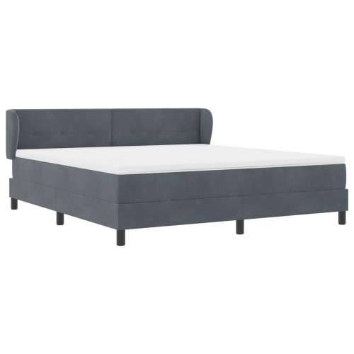 Box Spring krevet s madracem tamno sivi 180x200 cm baršun Cijena