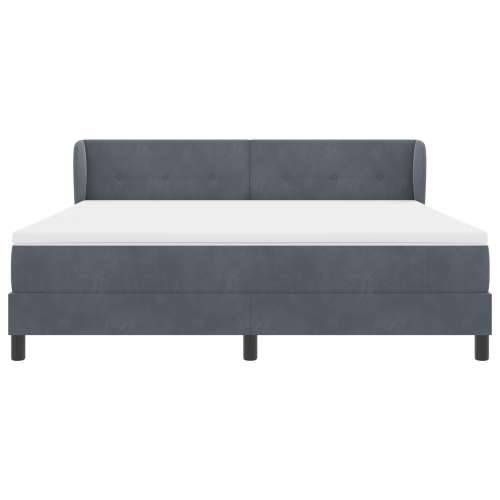 Box Spring krevet s madracem tamno sivi 180x200 cm baršun Cijena
