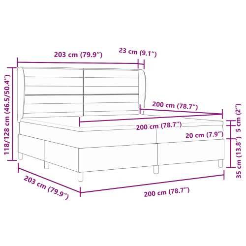 Krevet na okviru s madracem Crna 200x200 cm Tkanina Cijena